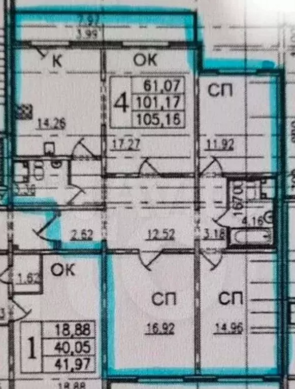 4-к. квартира, 101,8 м, 22/24 эт. - Фото 0