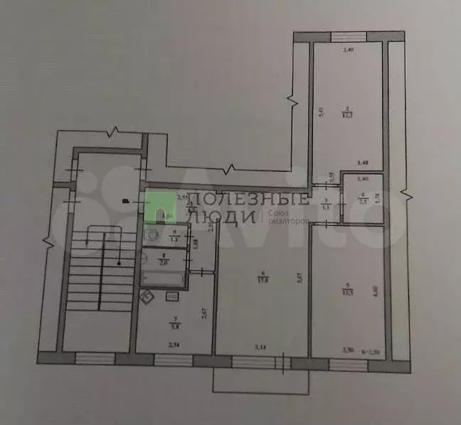 3-к. квартира, 58,7 м, 4/5 эт. - Фото 0