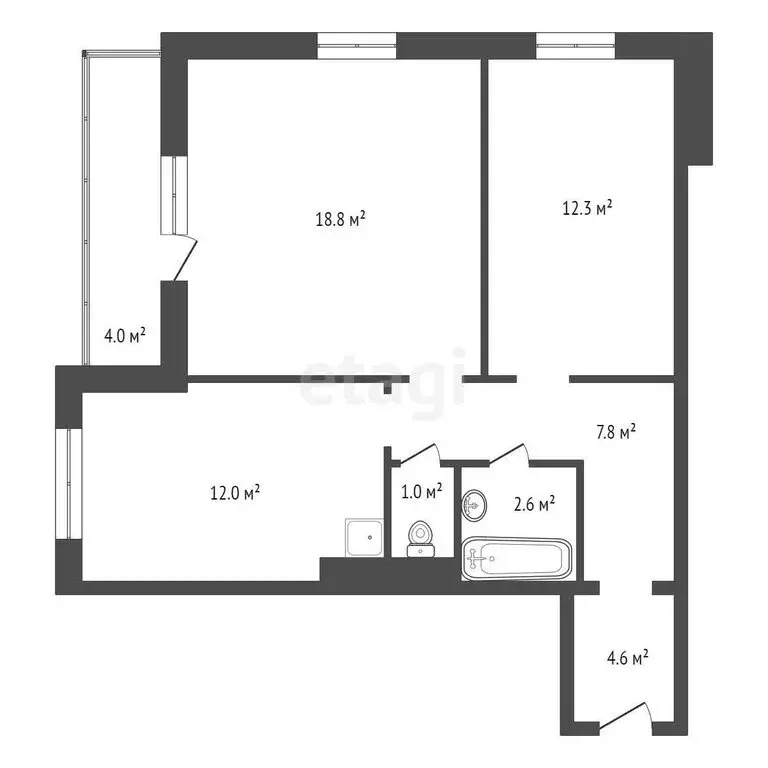 2-комнатная квартира: Красноярск, Лесопарковая улица, 17В (59.3 м) - Фото 0