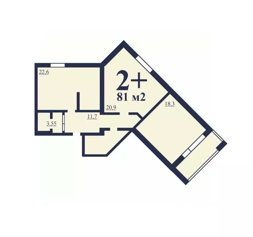 2-к кв. Тюменская область, Тюмень Солнечный проезд, 3 (81.0 м) - Фото 2