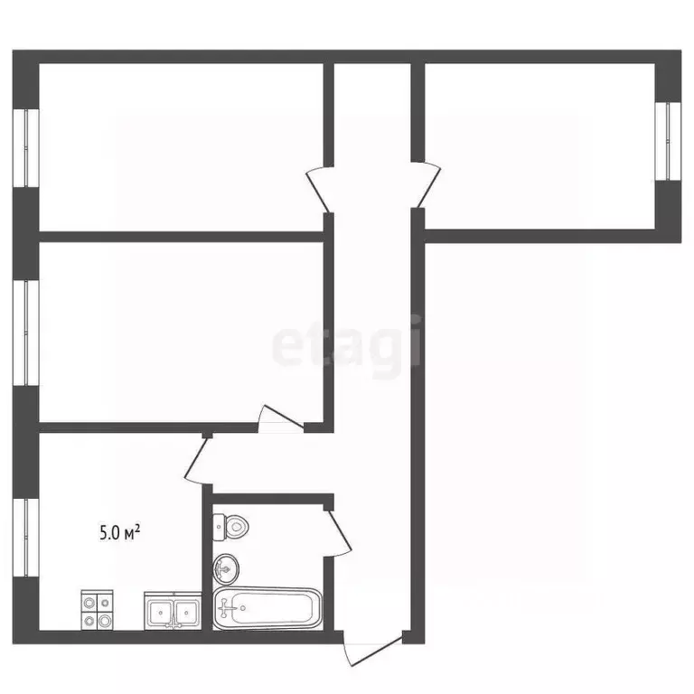 3-к кв. Тамбовская область, Тамбов Мичуринская ул., 125 (54.0 м) - Фото 2