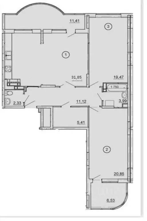 3-к кв. Ульяновская область, Ульяновск пер. Суворова, 27 (95.5 м) - Фото 2