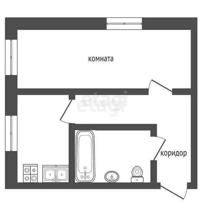 1-комнатная квартира: Ирбит, Комсомольская улица, 1 (30.2 м) - Фото 1
