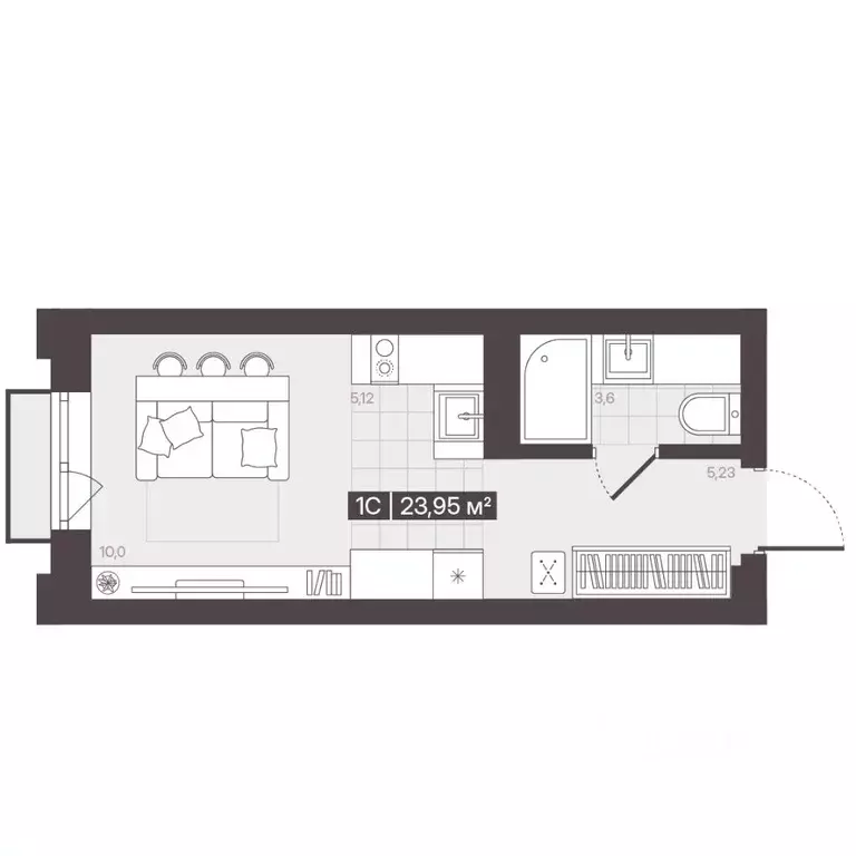 1-к кв. Кемеровская область, Кемерово 6/2 мкр, Моне жилой комплекс ... - Фото 1