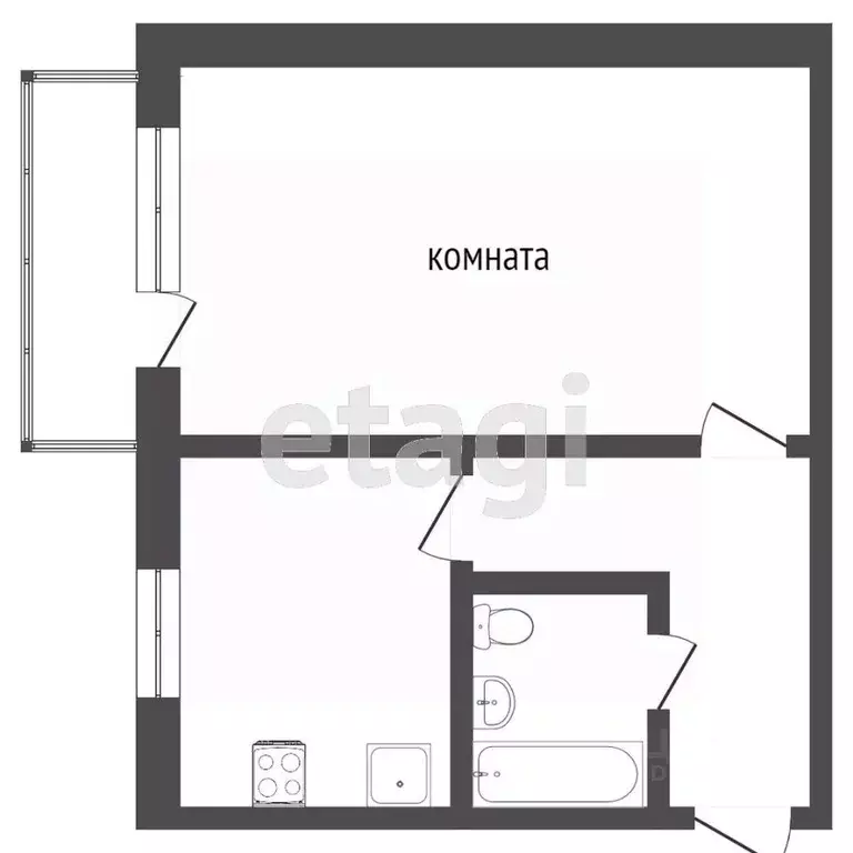 1-к кв. Смоленская область, Смоленск ул. Смольянинова, 15/1 (33.4 м) - Фото 2