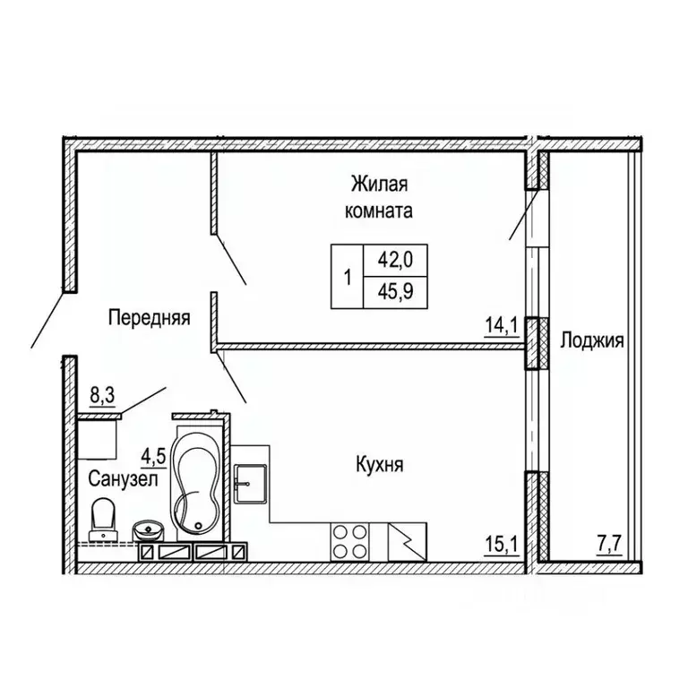 1-к кв. Приморский край, Владивосток На Черняховского жилой квартал,  ... - Фото 1