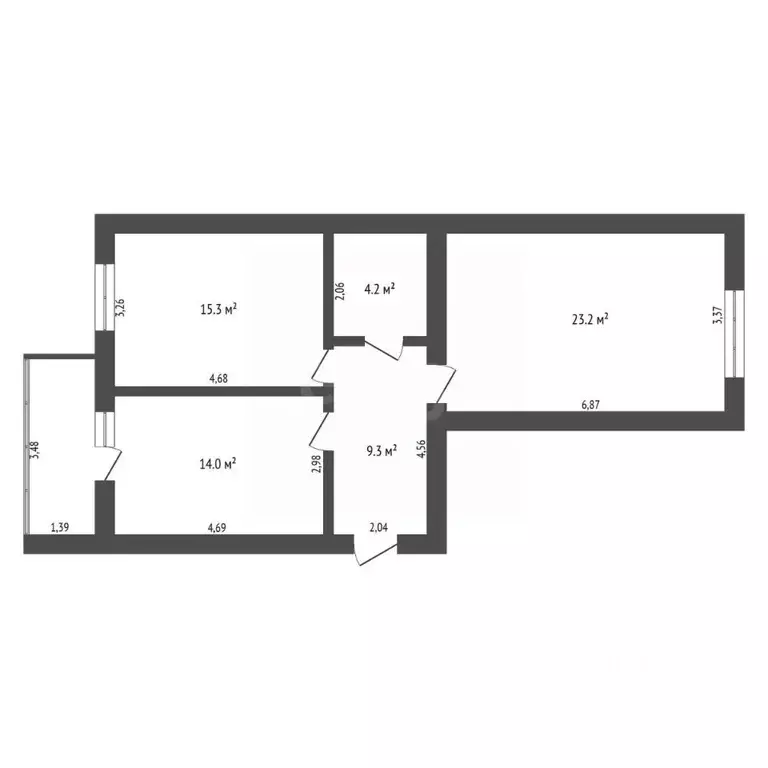 2-к кв. Амурская область, Благовещенск Политехническая ул., 3 (67.0 м) - Фото 1