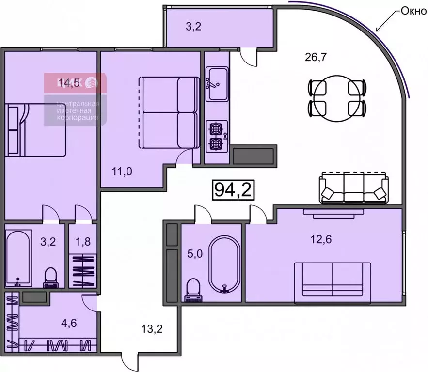 3-комнатная квартира: Рязань, Быстрецкая улица, 10к1 (94.2 м) - Фото 0