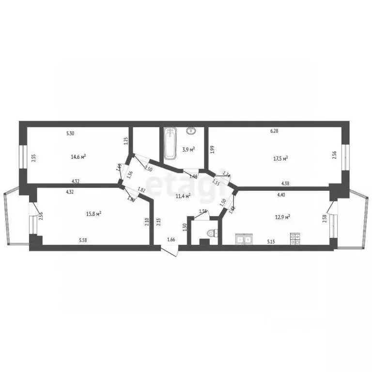 3-к кв. Ямало-Ненецкий АО, Пуровский район, Уренгой пгт, 5-й мкр 22 ... - Фото 2