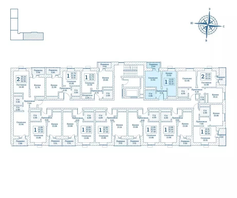 1-комнатная квартира: посёлок городского типа Монино, улица Генерала ... - Фото 2