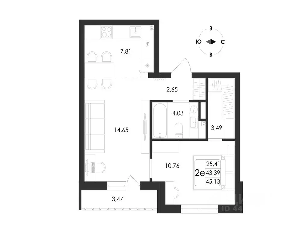 2-к кв. Воронежская область, Воронеж Первое Мая мкр, Май жилой ... - Фото 1