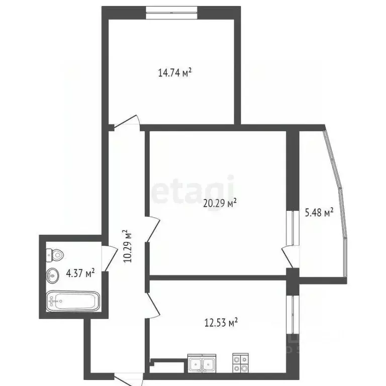 2-к кв. Ростовская область, Ростов-на-Дону Нижегородская ул., 31/2 ... - Фото 2