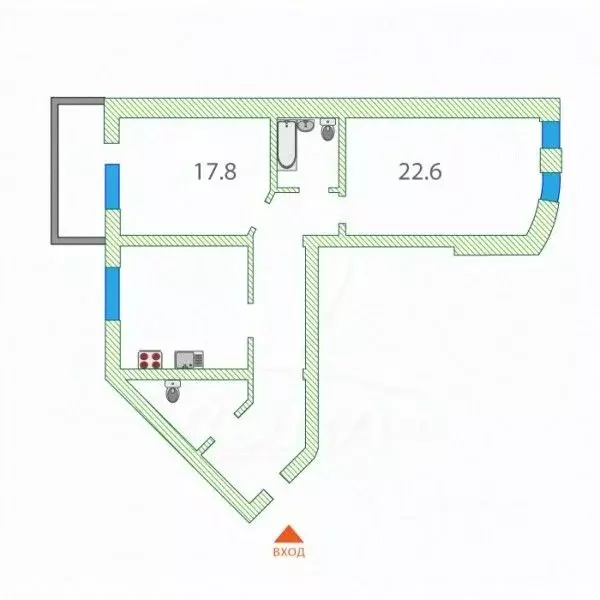 2-к кв. Тюменская область, Тюмень Олимпийская ул., 10 (84.0 м) - Фото 2