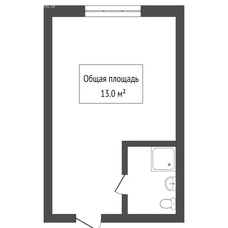 1-комнатная квартира: Томск, улица Ивана Черных, 67 (23 м) - Фото 1