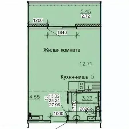 Студия Алтайский край, Барнаул ул. Союза Республик, 11Г (27.96 м) - Фото 0