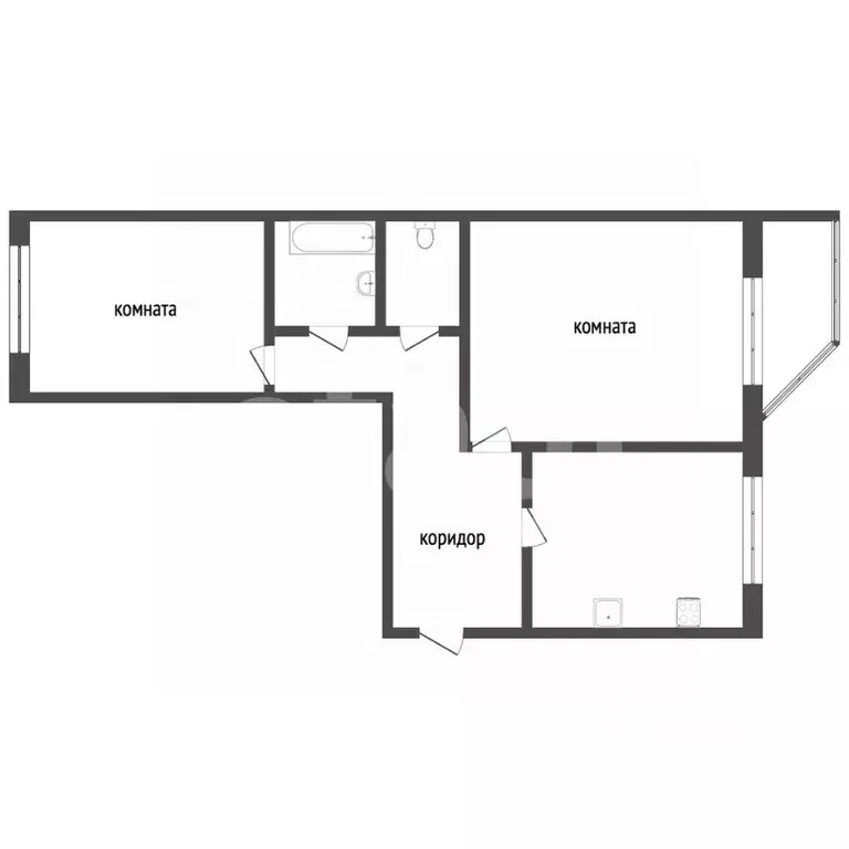 2-к кв. Ханты-Мансийский АО, Сургут ул. Крылова, 13 (51.8 м) - Фото 1