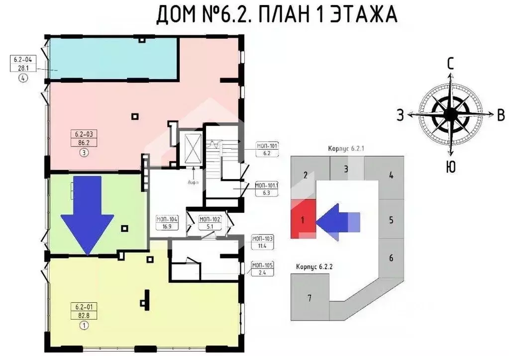 Помещение свободного назначения в Москва № 160 кв-л, 1Вк8 (83 м) - Фото 2