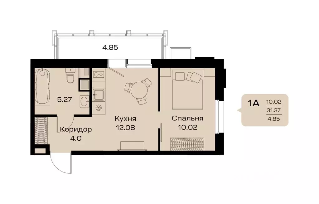 1-к кв. Ханты-Мансийский АО, Сургут ул. Семена Билецкого, 11 (36.22 м) - Фото 0