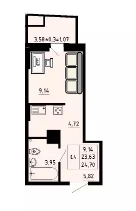 Квартира-студия: Ростов-на-Дону, Нахичевань, улица 23-я Линия, 54с6 ... - Фото 1