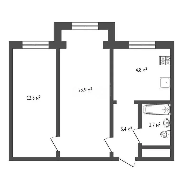 2-комнатная квартира: Махачкала, улица Салаватова, 31 (43 м) - Фото 1