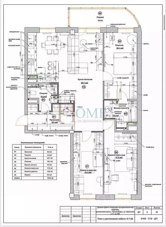 4-к кв. Новосибирская область, Новосибирск ул. Шевченко, 11 (115.0 м) - Фото 1