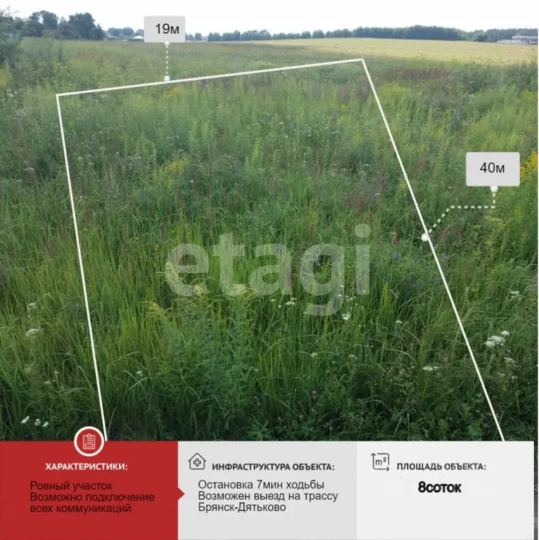 Участок в Брянская область, Брянский район, Новодарковичское с/пос, ... - Фото 1