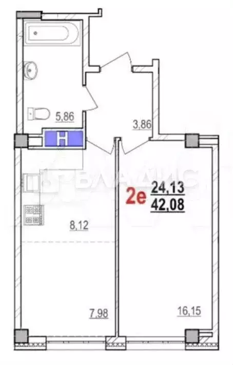 2-к. квартира, 42,1 м, 10/18 эт. - Фото 0