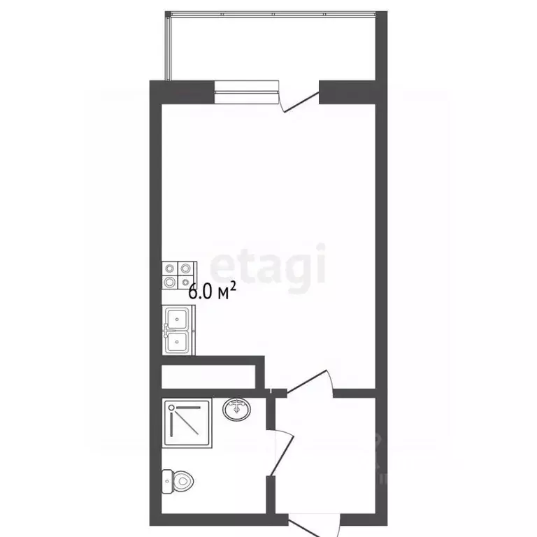 Студия Московская область, Реутов ул. Октября, 44 (30.0 м) - Фото 2