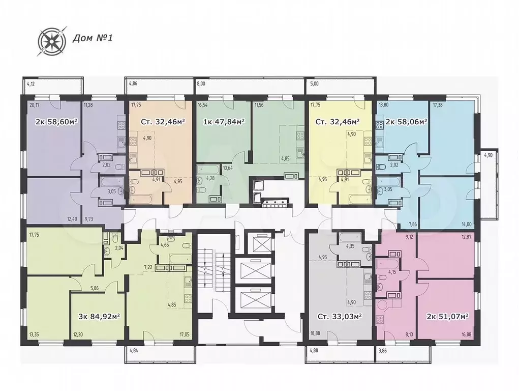 Квартира-студия, 32,1 м, 3/25 эт. - Фото 1