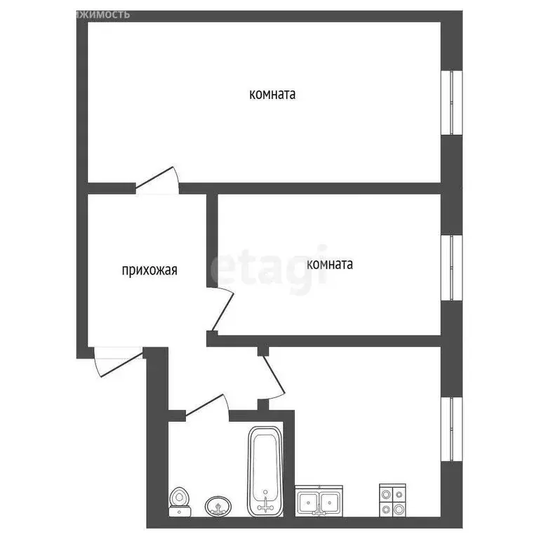 2-комнатная квартира: Ялуторовск, улица Свободы, 247 (40 м) - Фото 1