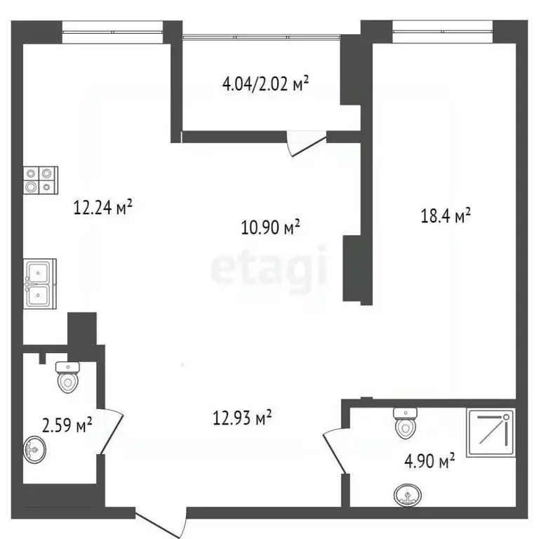2-к кв. Ростовская область, Ростов-на-Дону Привокзальная ул., 3/1 ... - Фото 1