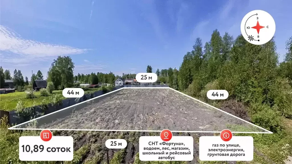 Участок в Тюменская область, Нижнетавдинский район, Фортуна СТ  (10.9 ... - Фото 0