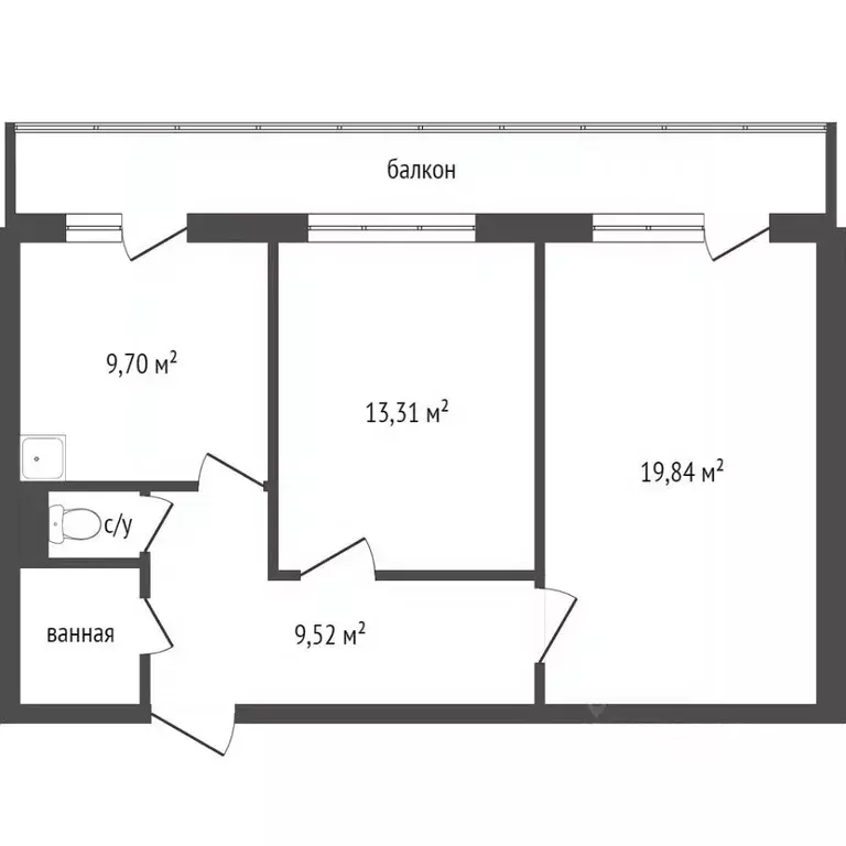 2-к кв. Красноярский край, Красноярск Молодежный просп., 17 (55.9 м) - Фото 2