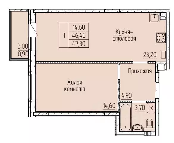 1-к кв. Ростовская область, Батайск ул. Макаровского, 4к2 (47.2 м) - Фото 0