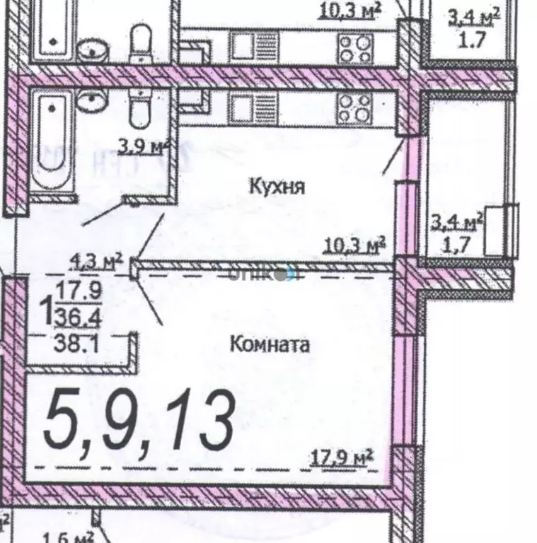 1-к кв. Башкортостан, Уфа бул. Сиреневый, 2 (38.1 м) - Фото 1