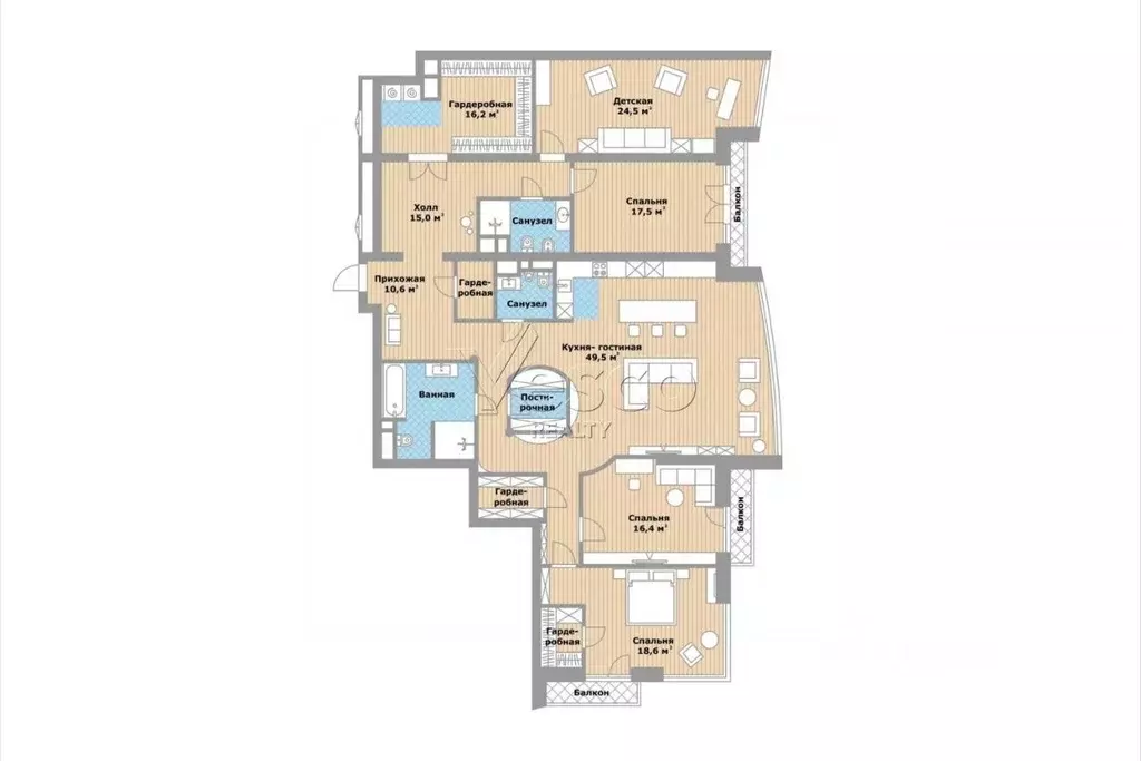 5-к кв. Москва Нежинская ул., 1к1 (212.0 м) - Фото 2