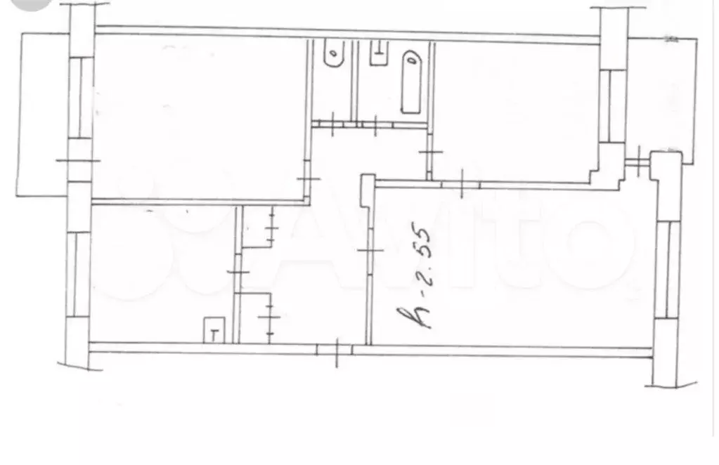 3-к. квартира, 62 м, 5/5 эт. - Фото 0