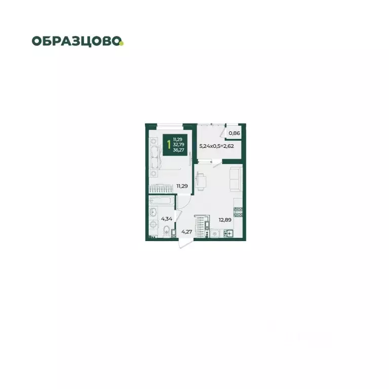 1-к кв. Краснодарский край, Краснодар Образцово мкр,  (36.27 м) - Фото 0