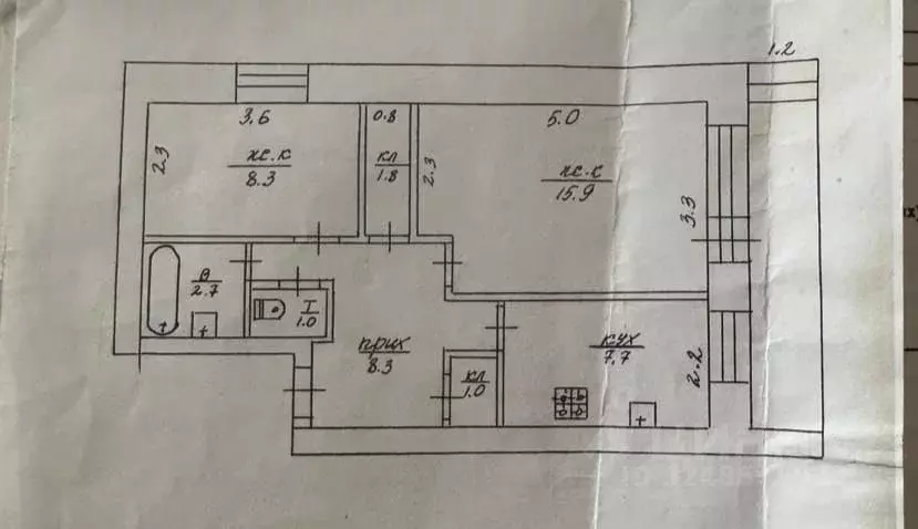 2-к кв. Башкортостан, Чишминский поссовет, Чишмы рп ул. Новая, 6 (46.6 ... - Фото 1