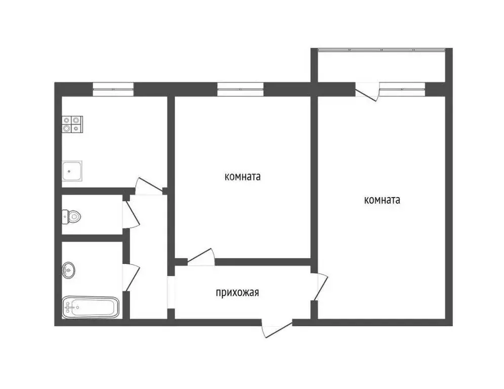 2-комнатная квартира: Воскресенск, микрорайон Центральный, улица ... - Фото 1