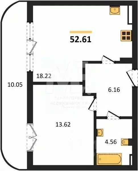 1-к кв. Калининградская область, Светлогорск ул. Нахимова (52.61 м) - Фото 0