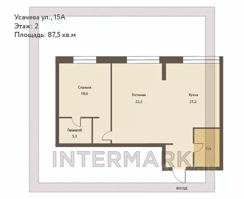 2-к кв. Москва ул. Усачева, 15 (87.5 м) - Фото 2