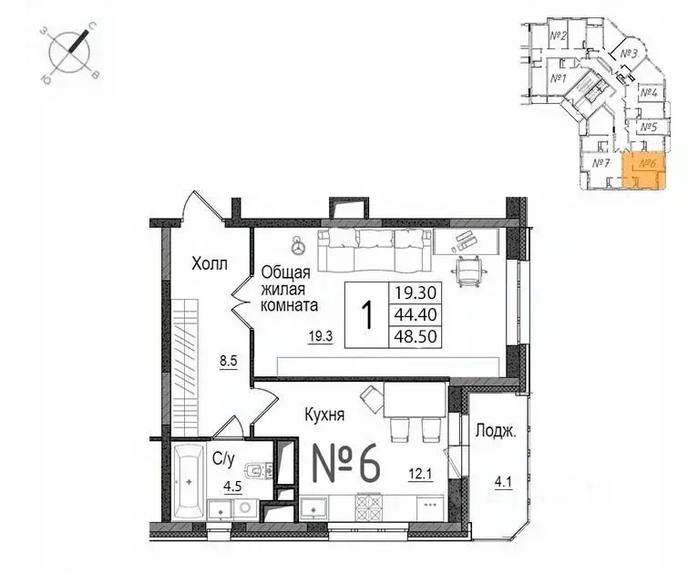 1-к кв. Московская область, Наро-Фоминск ул. Новикова, 20/1 (49.0 м) - Фото 0