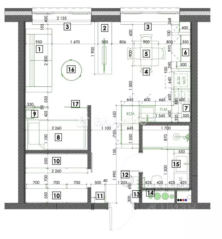Студия Москва Новоалексеевская ул., 16к4 (38.2 м) - Фото 2