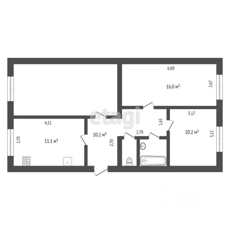 Комната Ямало-Ненецкий АО, Новый Уренгой ул. 26-го съезда КПСС, 10 ... - Фото 2