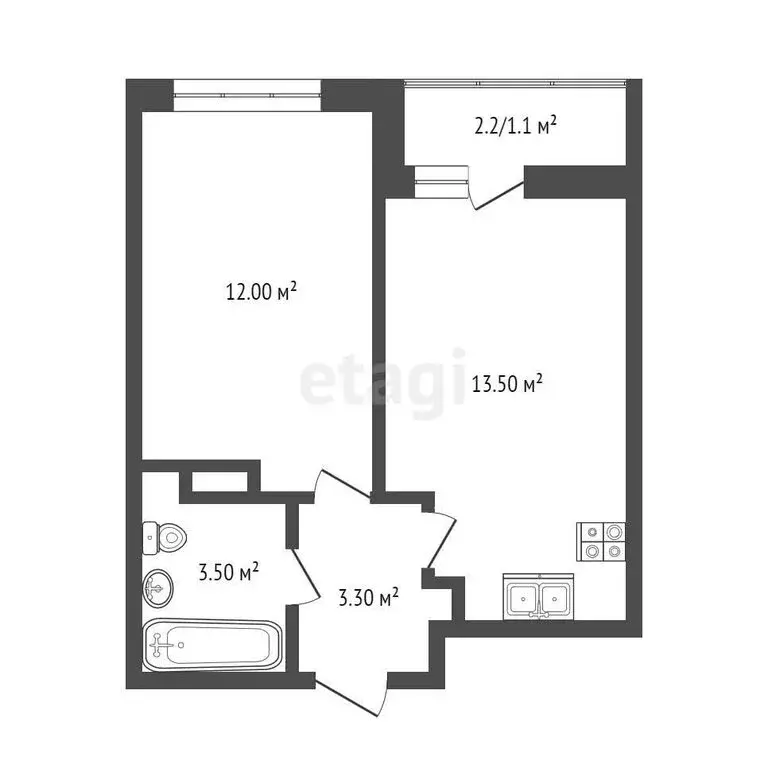 1-комнатная квартира: Ростов-на-Дону, улица Нансена, 83 (33.4 м) - Фото 0