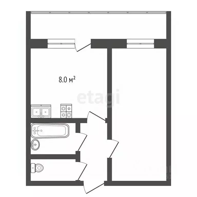 1-к кв. Ростовская область, Шахты Красинская ул., 61 (33.0 м) - Фото 1