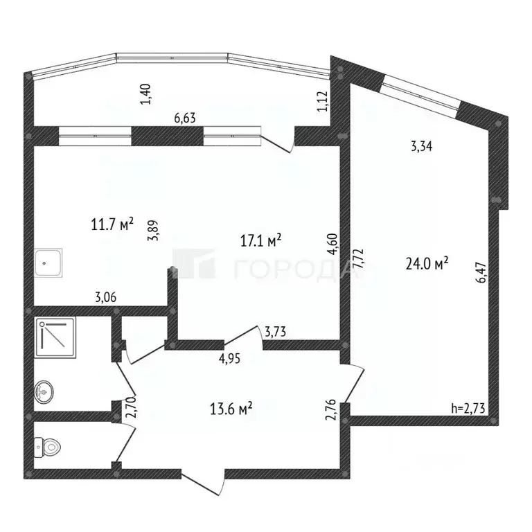 2-к кв. Кемеровская область, Новокузнецк Запорожская ул., 63 (80.0 м) - Фото 2