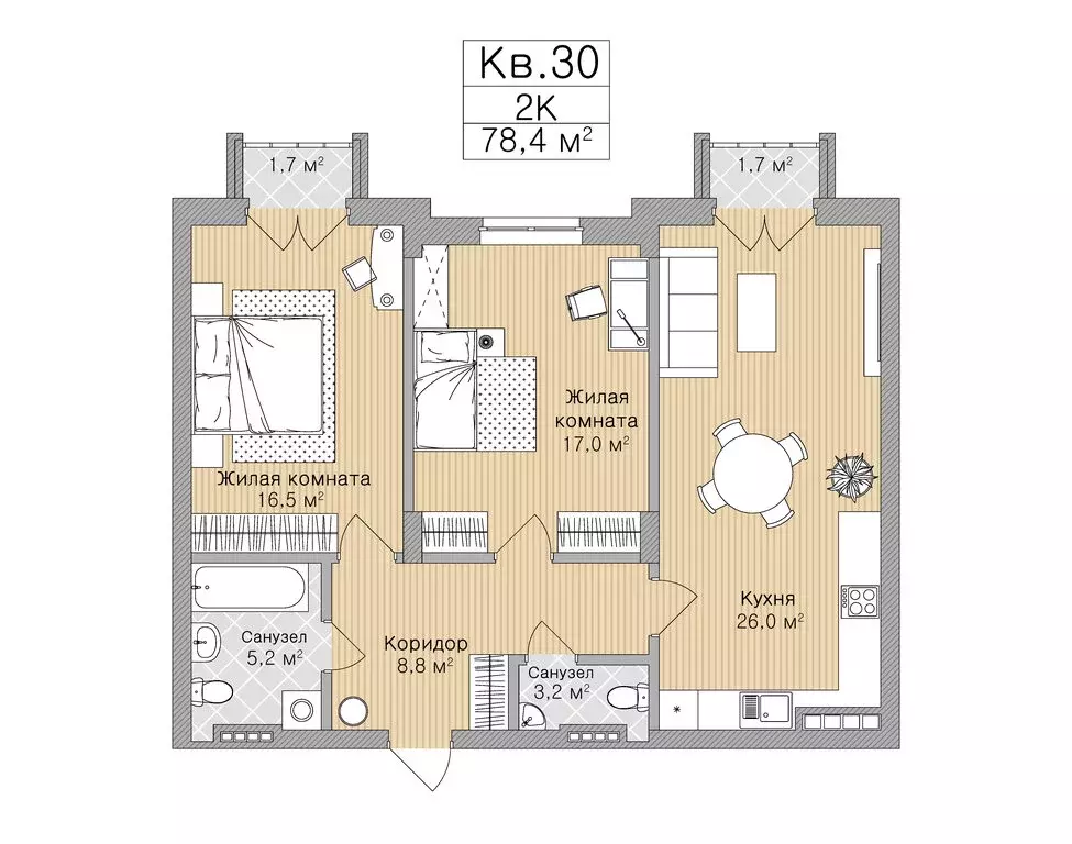 2-комнатная квартира: Рязань, улица Горького, 62 (78.4 м) - Фото 0