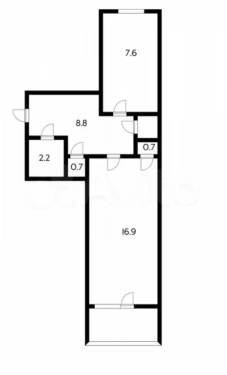 1-к. квартира, 42 м, 1/5 эт. - Фото 0